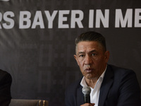 Ignacio Ambriz, coach of Club Toluca F.C  speaks during Bayer  Leverkusen V. Club Toluca F.C football match press conference as part of Mexi...