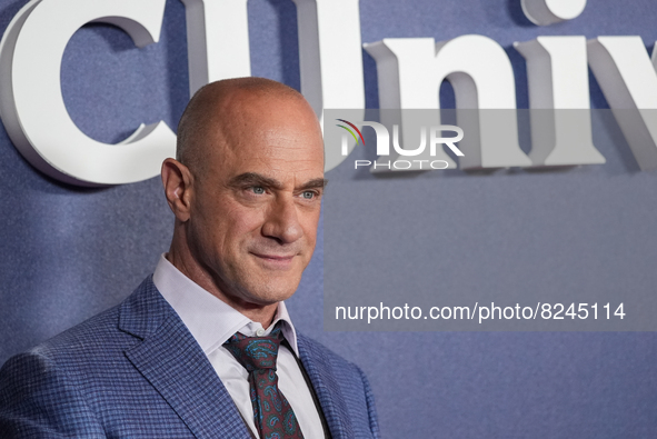 NEW YORK, NEW YORK - MAY 16: (Christopher Meloni attend the 2022 NBCUniversal Upfront at Mandarin Oriental Hotel on May 16, 2022 in New York...