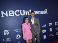 NEW YORK, NEW YORK - MAY 16: Sarah Hyland and Wells Adams attend the 2022 NBCUniversal Upfront at Mandarin Oriental Hotel on May 16, 2022 in...