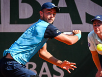 Enzo COUACAUD of France during the Qualifying Day two of Roland-Garros 2022, French Open 2022, Grand Slam tennis tournament on May 17, 2022...