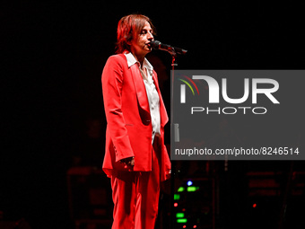 Gianna Nannini singing on stage during the Italian singer Music Concert Gianna Nannini - In teatro tour 2022 on May 13, 2022 at the Arcombol...