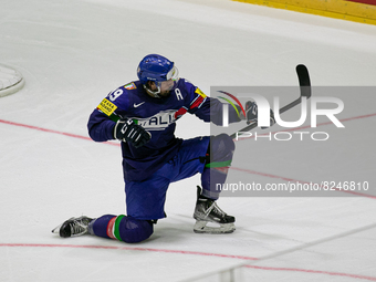GOAL 
PETAN Alex (Italy) 
 during the Ice Hockey World Championship - Italy vs Denmark on May 17, 2022 at the Ice Hall in Helsinki, Finlan...
