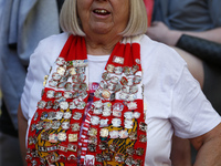  Liverpool Fan with Football Badges on scarf  during FA Cup Final between Chelsea and Liverpool at Wembley Stadium , London, UK 14th May , 2...