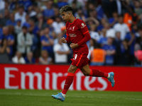 Liverpool's Roberto Firmino celebrates his penalty goal during FA Cup Final between Chelsea and Liverpool at Wembley Stadium , London, UK 14...