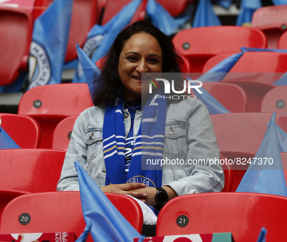 LONDON, ENGLAND - MAY 15:Chelsea Fans before  Women's FA Cup Final between Chelsea Women and Manchester City Women  at Wembley Stadium , Lon...