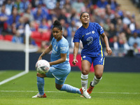 L-R Chelsea Women Jessica Carter and Demi Stokes of Manchester City WFC during Women's  FA Cup Final between Chelsea Women and Manchester Ci...