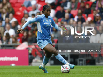 LONDON, ENGLAND - MAY 15:Khadija Shaw of Manchester City WFC during Women's  FA Cup Final between Chelsea Women and Manchester City Women  a...