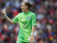 LONDON, ENGLAND - MAY 15:Chelsea Women Ann-Katrin Berger during Women's  FA Cup Final between Chelsea Women and Manchester City Women  at We...
