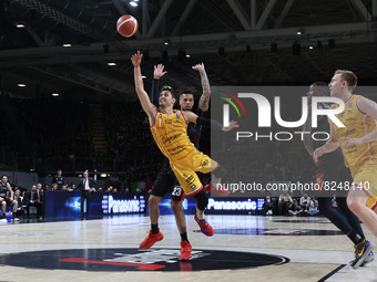 Davide Moretti (Carpegna Prosciutto Pesaro) during game 2 of the quarter-finals of the championship playoffs
Italian basketball series A...