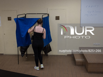 Students went to vote at Athens Law School during student elections in Athens, Greece on May 18, 2022. (