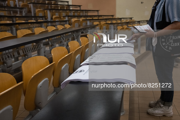Students went to vote at Athens Law School during student elections in Athens, Greece on May 18, 2022. 
