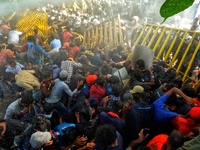 Sri Lankan university students clash with police near the president Gotabaya Rajapaksa's official residence, Colombo, Sri Lanka. 19 May 2022...