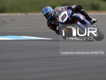 French Christophe Ponsson of Gil Motor Sport-Yamaha competes during the Race 1 of the FIM Superbike World Championship Estoril Round at the...