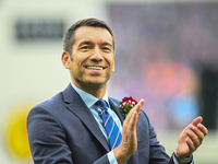Rangers manager, Giovanni van Bronckhorst celebrates after the Scottish Cup, Final football match between Rangers and Heart of Midlothian on...