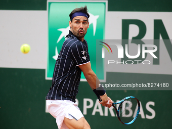 Fabio Fognini during his match against Alexei Popyrin Simonne Mathieu court in the 2022 French Open finals day one, on May 22, 2022.  (