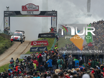 Sebastien OGIER (FRA) and Benjamin VEILLAS (FRA) in TOYOTA GR Yaris Rally1 of TOYOTA GAZOO RACING WRT in action during the SS19 - Fafe of th...