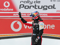 Kalle ROVANPERA celebrates after winning the WRC Vodafone Rally Portugal 2022 in Matosinhos - Portugal, on May 22, 2022. (