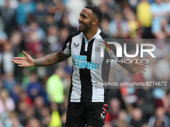 BURNLEY, UK. MAY 22ND Newcastle United's Callum Wilson celebrates after scoring their second goal   during the Premier League match between...