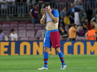 Jordi Alba at the end of the match between FC Barcelona and Villarreal CF, corresponding to the week 38 of the Liga Santander, played at the...