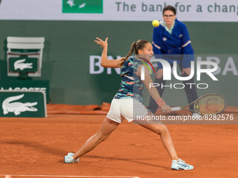 Diane Parry (FRA) during the day two of he Roland-Garros Open tennis tournament in Paris, France, on May 23, 2022. (