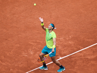 Rafael Nadal during his match against Jordan Thompson on Philipe Chatrier court in the 2022 French Open finals day two, in Paris, France, on...