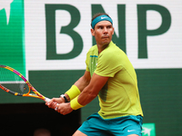 Rafael Nadal during his match against Jordan Thompson on Philipe Chatrier court in the 2022 French Open finals day two, in Paris, France, on...