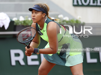 Naomi Osaka of Japan during day 2 of the French Open 2022, a tennis Grand Slam tournament on May 23, 2022 at Roland-Garros stadium in Paris,...