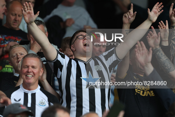 Newcastle United's fans during the Premier League match between Burnley and Newcastle United at Turf Moor, Burnley on Sunday 22nd May 2022....