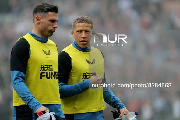 Federico Fernandez (l) & Dwight Gayle (r) of Newcastle United  during the Premier League match between Burnley and Newcastle United at Turf...