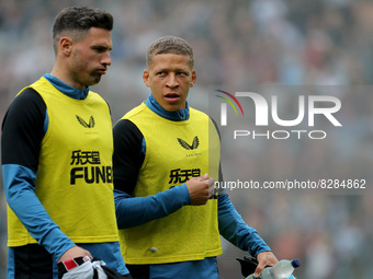 Federico Fernandez (l) & Dwight Gayle (r) of Newcastle United  during the Premier League match between Burnley and Newcastle United at Turf...