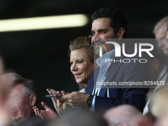 Newcastle United's co-owners Mehrdad Ghodoussi and his wife, Amanda Staveley pictured in the stands  during the Premier League match between...