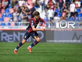 Bologna's Aaron Hickey portrait in action during the italian soccer Serie A match Bologna FC vs SS Lazio  on October 03, 2021 at the Renato...