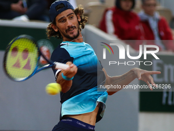 Lloyd Harris during his match against Richard Gasquet on Suzanne Lenglen court in the 2022 French Open finals day two, in Paris, France, on...