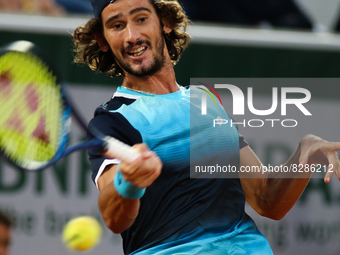 Lloyd Harris during his match against Richard Gasquet on Suzanne Lenglen court in the 2022 French Open finals day two, in Paris, France, on...