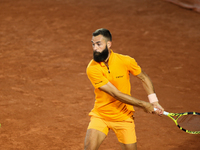 Benoit Paire during his match against Ilya Ivashka on Simonne Mathieu court in the 2022 French Open finals day two, in Paris, France, on May...