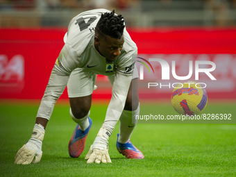 André Onana during soccer/football Integration Heroes Match in Giuseppe Meazza (San Siro) stadium, Milan, Italy on May 23, 2022. The event w...