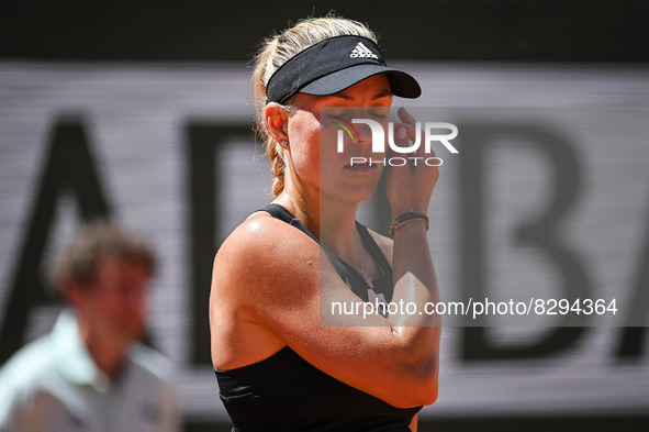 Angelique KERBER of Germany during the Day four of Roland-Garros 2022, French Open 2022, Grand Slam tennis tournament on May 25, 2022 at Rol...