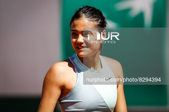 Emma RADUCANU of Great Britain during the Day four of Roland-Garros 2022, French Open 2022, Grand Slam tennis tournament on May 25, 2022 at...