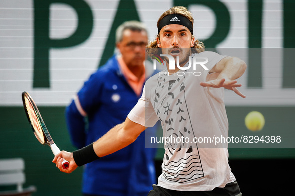 Stefanos TSITSIPAS of Greece during the Day three of Roland-Garros 2022, French Open 2022, Grand Slam tennis tournament on May 24, 2022 at R...