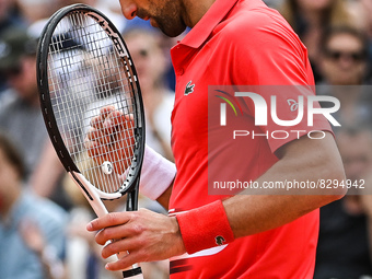 Novak DJOKOVIC of Serbia celebrates his point during the Day four of Roland-Garros 2022, French Open 2022, Grand Slam tennis tournament on M...