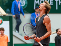 Alexander Zverev after his match against Sebastian Baez on Philipe Chartier court in the 2022 French Open finals day four. (