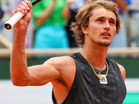 Alexander Zverev after his match against Sebastian Baez on Philipe Chartier court in the 2022 French Open finals day four. (