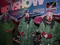 Snowshow actors  attend at blue carpet of the circus theater Slava's Snowshow at Teatro San Rafael. On May 25, 2022 in Mexico City, Mexico....