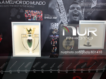 Some of the trophies won by CR7 on display at the Cristiano Ronaldo traveling museum in Lisbon, on October 6, 2015. ( 