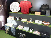 Cristiano Ronaldo's merchandising on display at the Cristiano Ronaldo traveling museum in Lisbon, on October 6, 2015. ( 