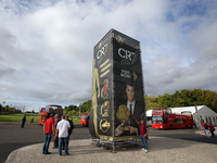Cristiano Ronaldo traveling museum is located in the Eduardo VII Park in Lisbon, on October 6, 2015. ( 