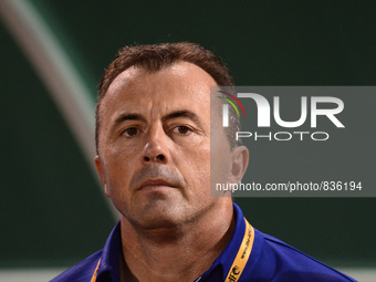 Lebanon coach, Radulovic Miodrag looks on ahead of the 2018 FIFA World Cup Qualifier Asian group G match against Myanmar at Suphachalasai St...