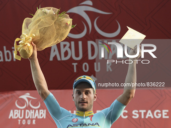 Andrea Guardini , an Italian rider from Astana Pro Team, wins The Adnoc opening stage of the 2015 Abu Dhabi Tour, the 174 km from Qasr Al Sa...