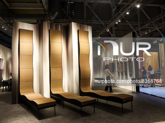 Visitiors view Look into Nature at Fuorisalone Exhibition in Superstudio in Milan, Italy, on June 8 2022.  (