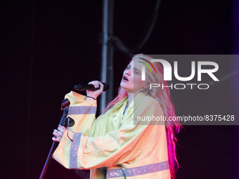 American singer Sky Ferreira on the Super Bock stage, on the first day of the Nos Primavera Sound Porto festival, on June 9, 2022, Porto, Po...